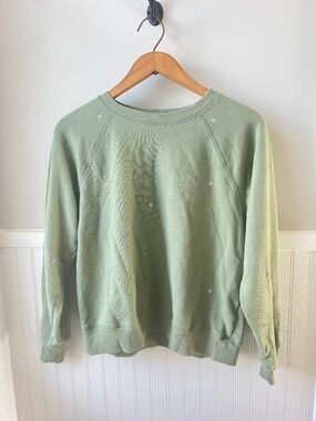 Sweatshirt with Embroidered Flowers